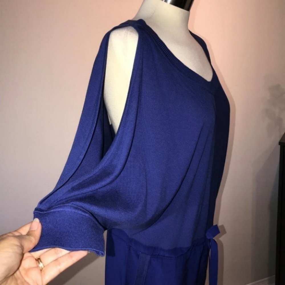 Anthropologie Cluny Patchwork blue Silk Dress size S new with tags - Picture 5 of 9